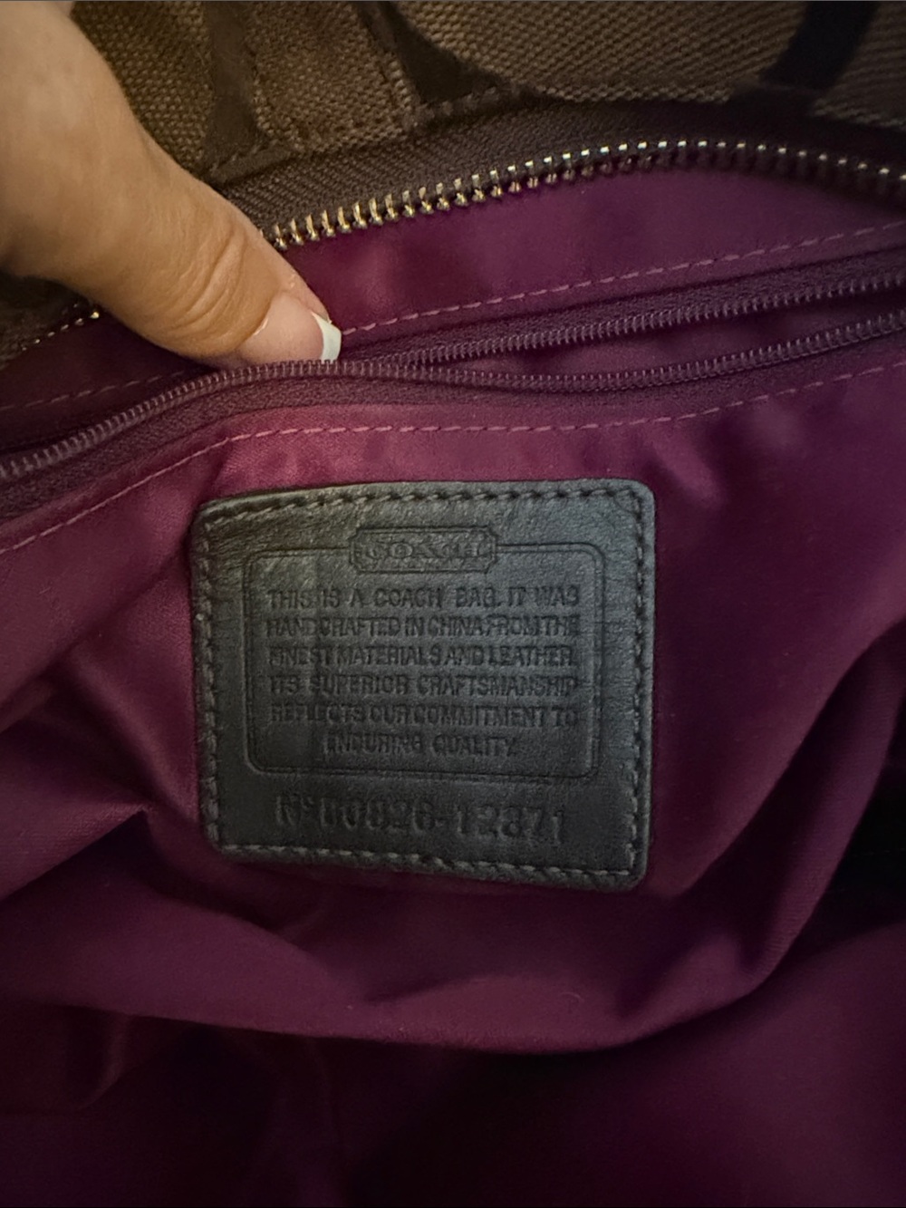 Authentic Coach Carly Signature Jacquard Chocolate Hobo Bag - Picture 6 of 14